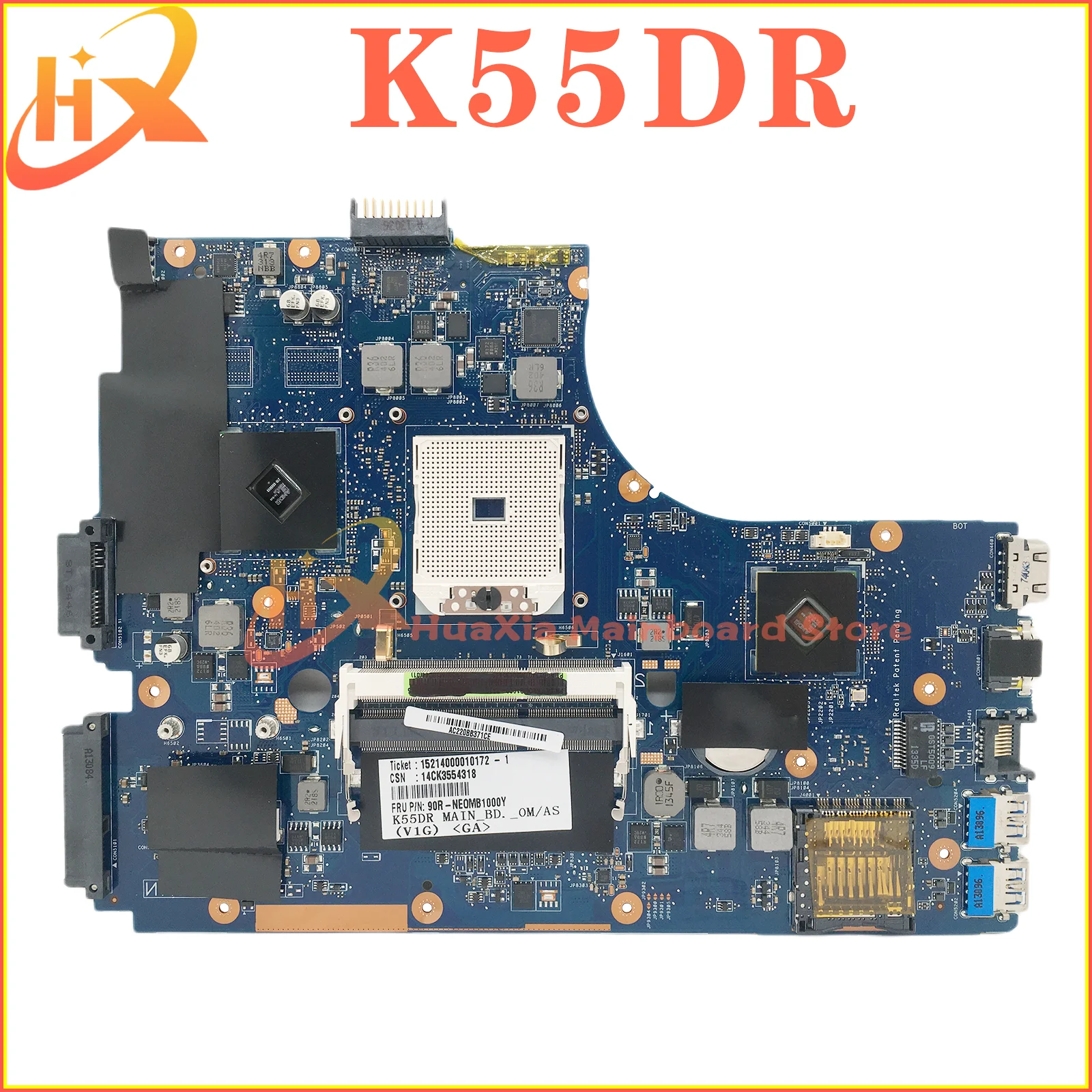 

K55DR Notebook Mainboard For Asus A55DR K55D K55DE K55N Laptop Motherboard AMD Graphics Card 100% Working Well DDR3