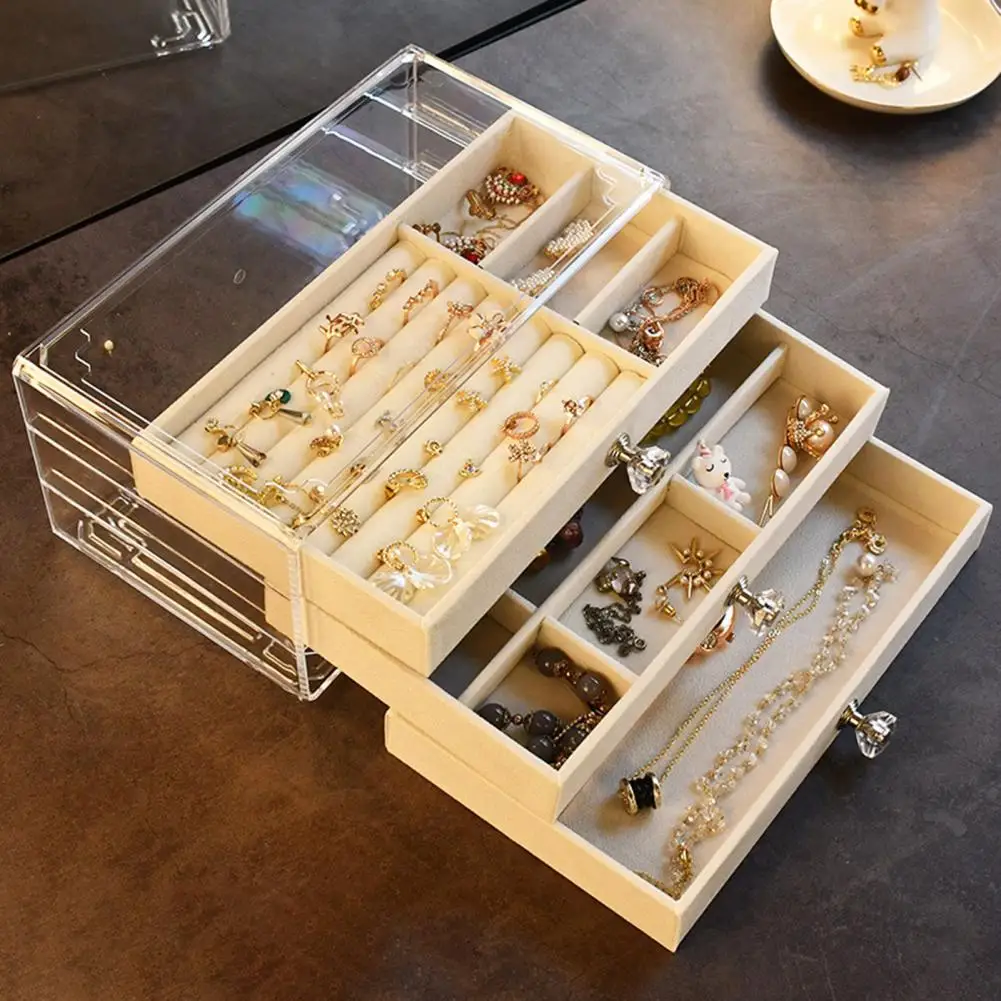 Multi-grids Jewelry Display Box Dustproof Anti-aging Wood Easy to Clean Jewelry Storage Box for Home Bedroom Bracelet органайзер