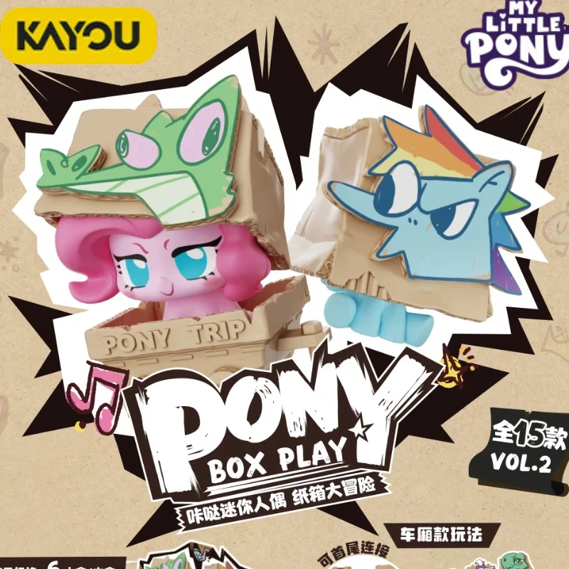 Novo Original KAYOU My Little Pony Kadder Mini Figura V2 Caixa Surpresa Aventura Pônei Viagem Caixa Brinquedo Colecionável Ornamento de Mesa