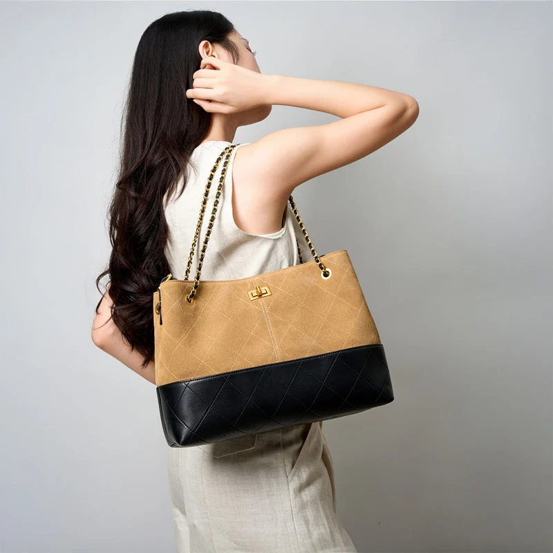 

Большая женская сумка Mendy, замшевая натуральная кожа, роскошная дизайнерская сумка-тоут, женская сумка высокого класса, цепочка на плечо, подмышка, бродяга