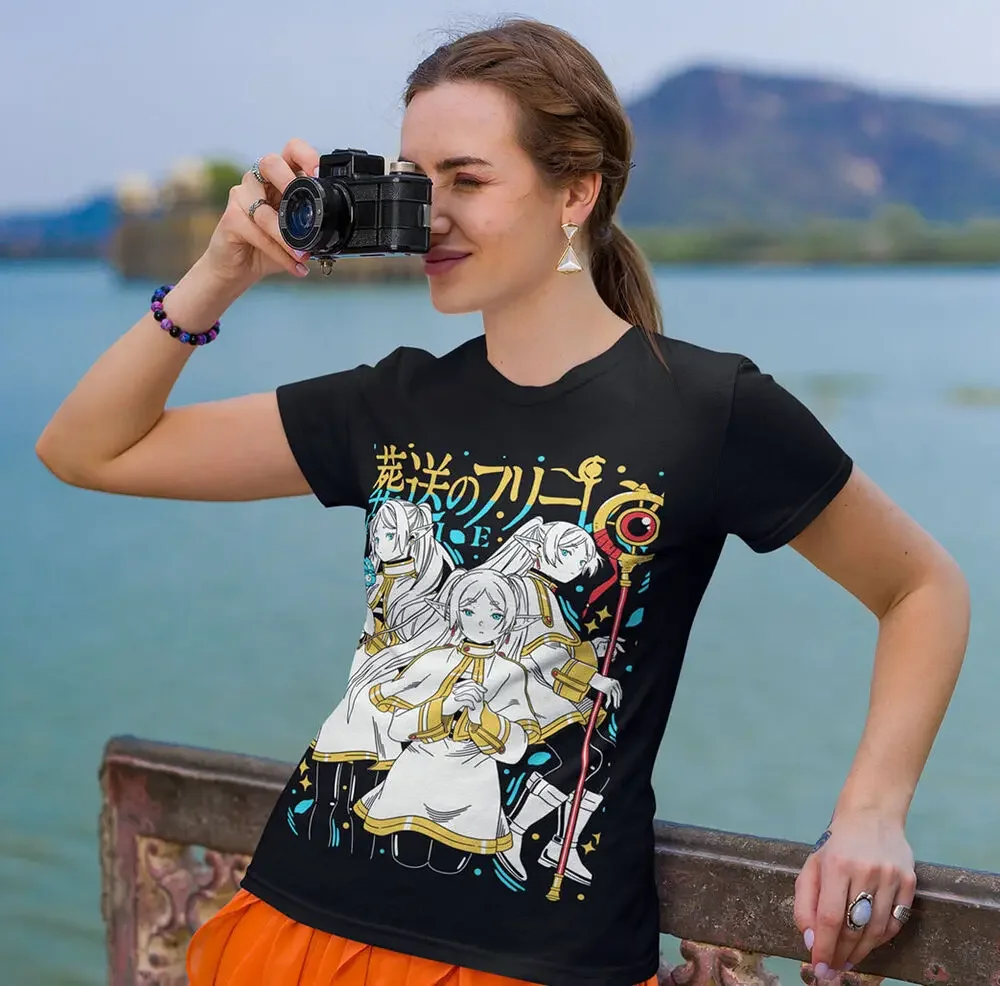 Frieren T-Shirt Beyond Journey's End Fern Stark Girl Anime Gifts Shirt All Size