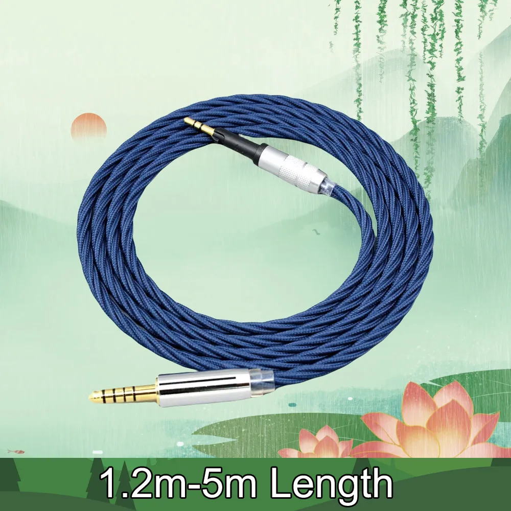 

Alloy Full Sleeved Earphone Cable For Sennheiser HD6 HD7 HD8 MIX DJ HD595 99% Pure Silver OCC Graphene 8581