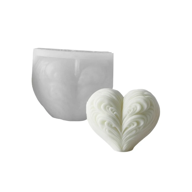 Stampo per candela a cuore in gesso Stampo in silicone flessibile per decorazioni domestiche Stampo pratico per aromaterapia per