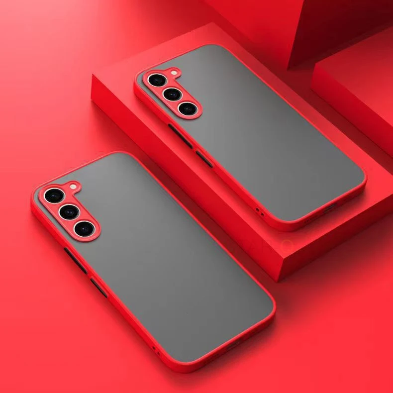 Luxe Armor Matte Hard PC Case voor Samsung Galaxy S25 S24 S23 S22 S21 S20 Fe Plus S25 Ultra Bumper Shockproof Cover Case