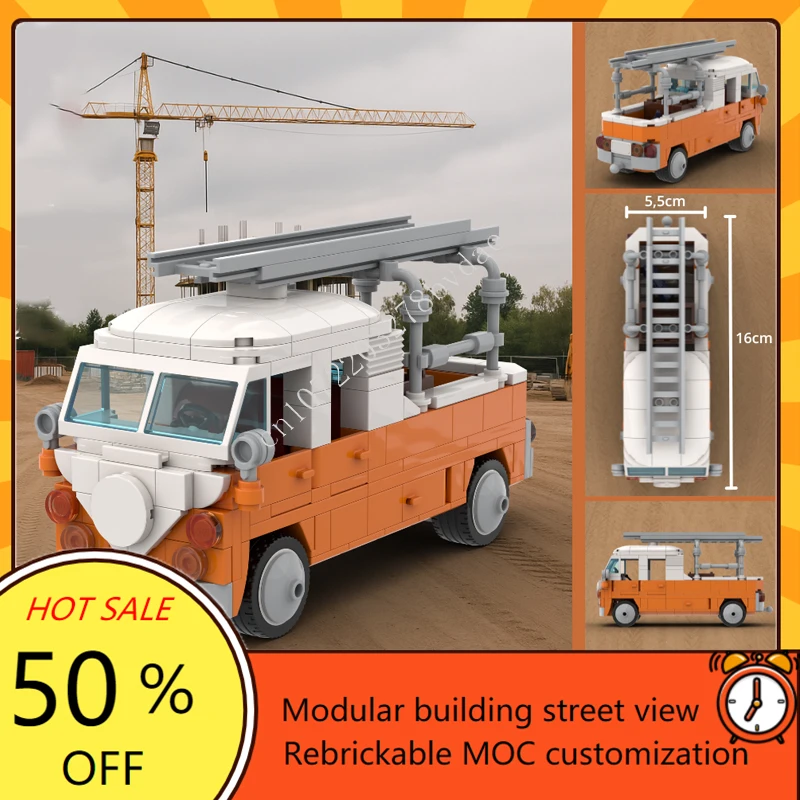 292PCS MOC City Transportation VW T1 – Construction Edition Model Custom Puzzle DIY Creative Education Assembly Puzzle Toys Gift