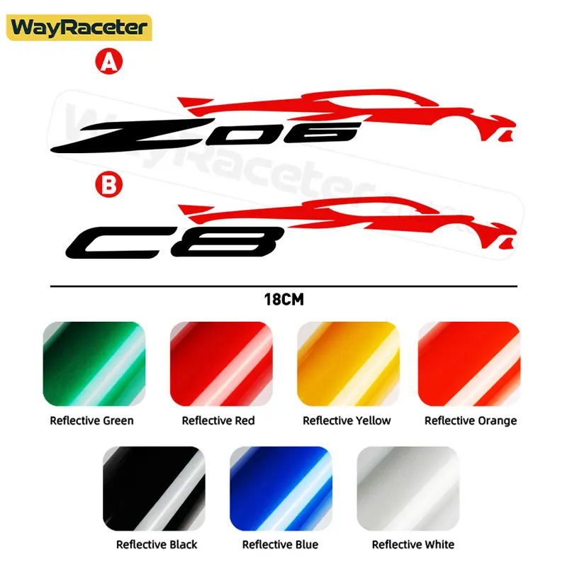 1 Pc Car Bumper Sticker Side Fender Hood Window Trunk Body Graphics Vinyl Decal For Chevrolet Corvette C8 Z06 Accessories