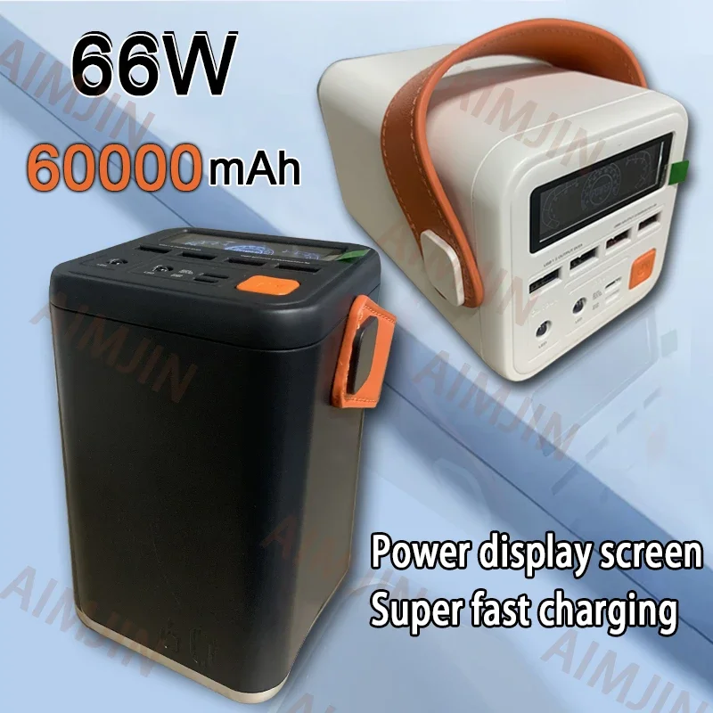 

60000 mAh Outdoor Power Bank Portable Power Bank External Battery Pack PD Quick Charger Suitable for Xiaomi iPhone Mobile Power