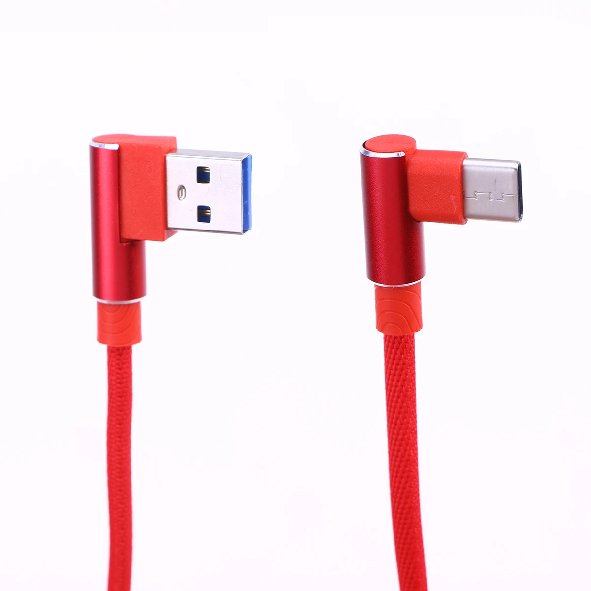 

1M Right Angle USB Type C Cable Braided USB 2.4 A to 90 Degree USB-C Data Cable Cord for P20/P20 10 S9/ Note 8 G6