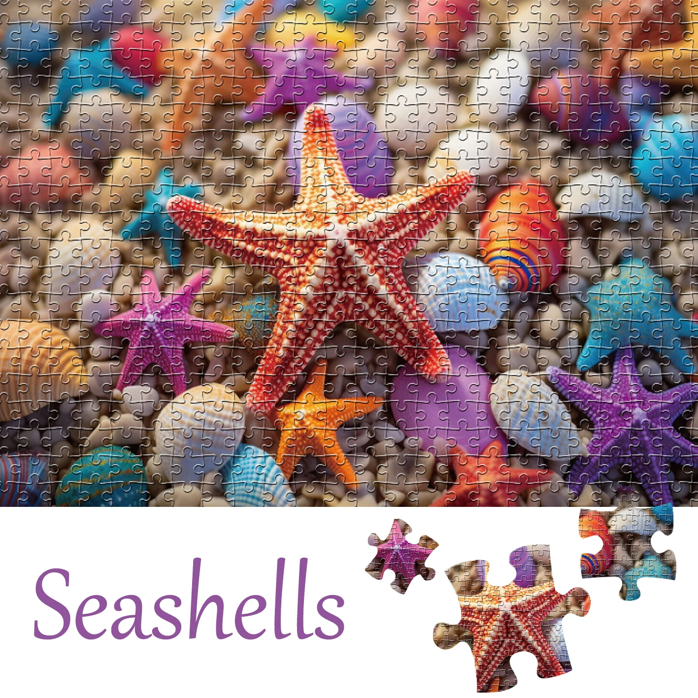 1000 Pieces Seashells Jigsaw Puzzles for Adults Home Decor Games Family Fun Floor Puzzles Educational Toys for Kids