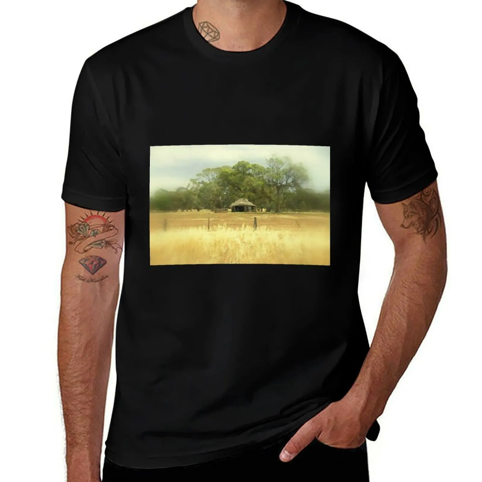Thatched roof Barn T-Shirt Work Style Casual T-Shirt
