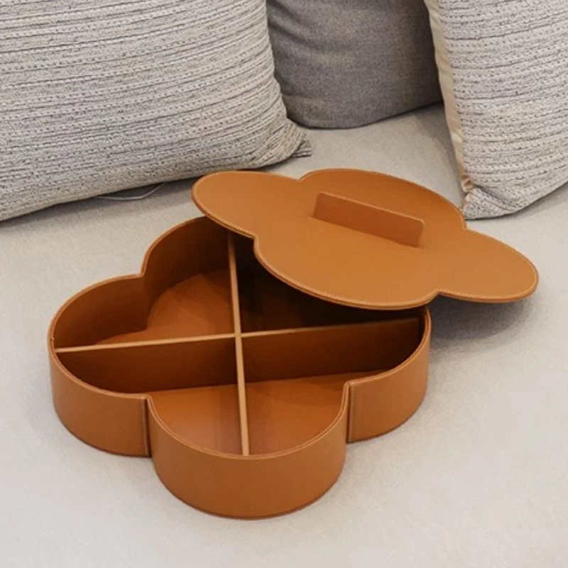 

Luxury Leather Storage Box Grid Organizer Box Jewelry Watch Makeup Storage Boxes Living Room Furniture Decoration Accessories