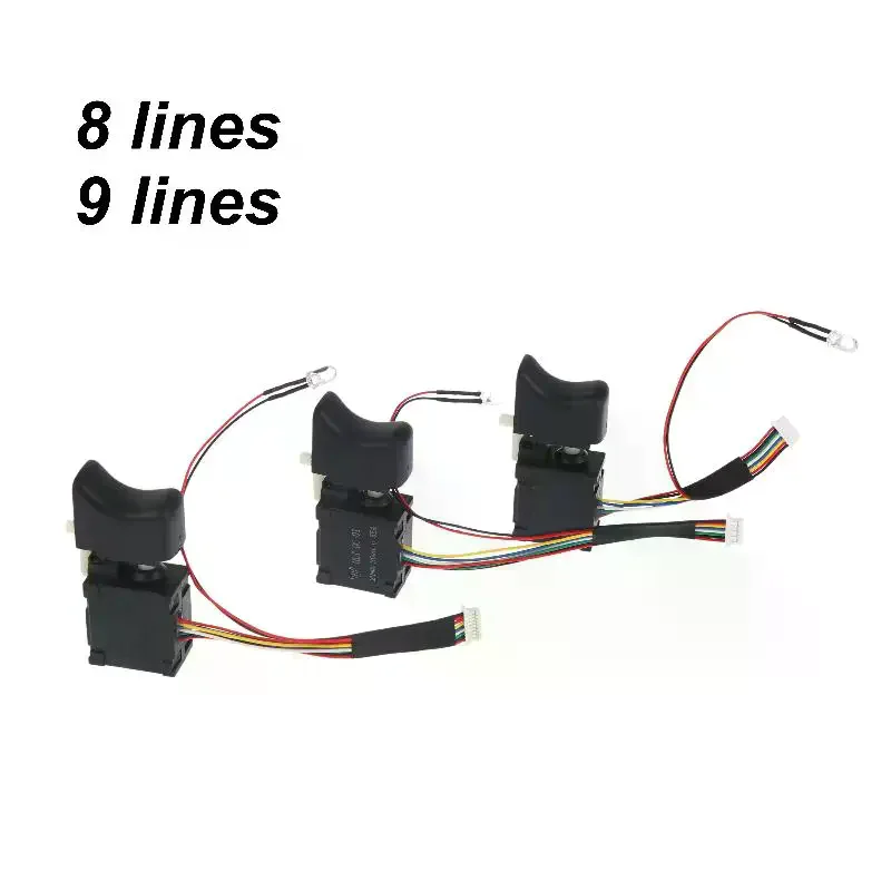 

1Pcs Cordless Drill Speed Control Brushless Push Button Trigger Electric Drill Switch With Small Light Power Tool Parts
