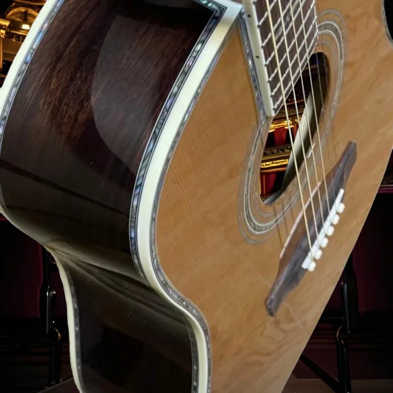 Frete grátis especial personalizado série d45 corpo de madeira de pinho vermelho ébano escala 39 Polegada fácil sólido topo madeira de amieiro