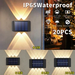 Solar Wall Lamp Outdoor Up and Down Light Solar Powered Waterproof Wall Light Illuminate Home Garden Yard Decor Outside Sunlight