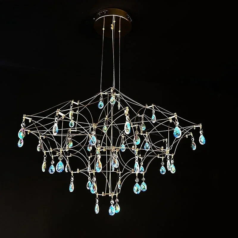 new French retro chandelier light cube decoration exhibition hall hotel lobby bar restaurant