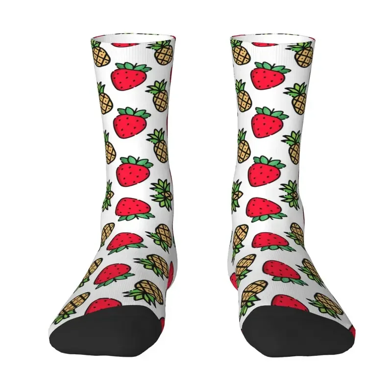 Strawberries Pineapples Fruits Socks Gothic Stockings Couple Breathable Skateboard Socks Winter Printed Anti Skid Socks