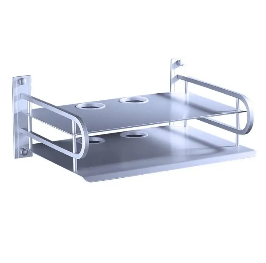 Router Space Aluminum Black Wall Mount Shelf,  Wall-Mounted Storage Box for WiFi Modem and Set-Top Box