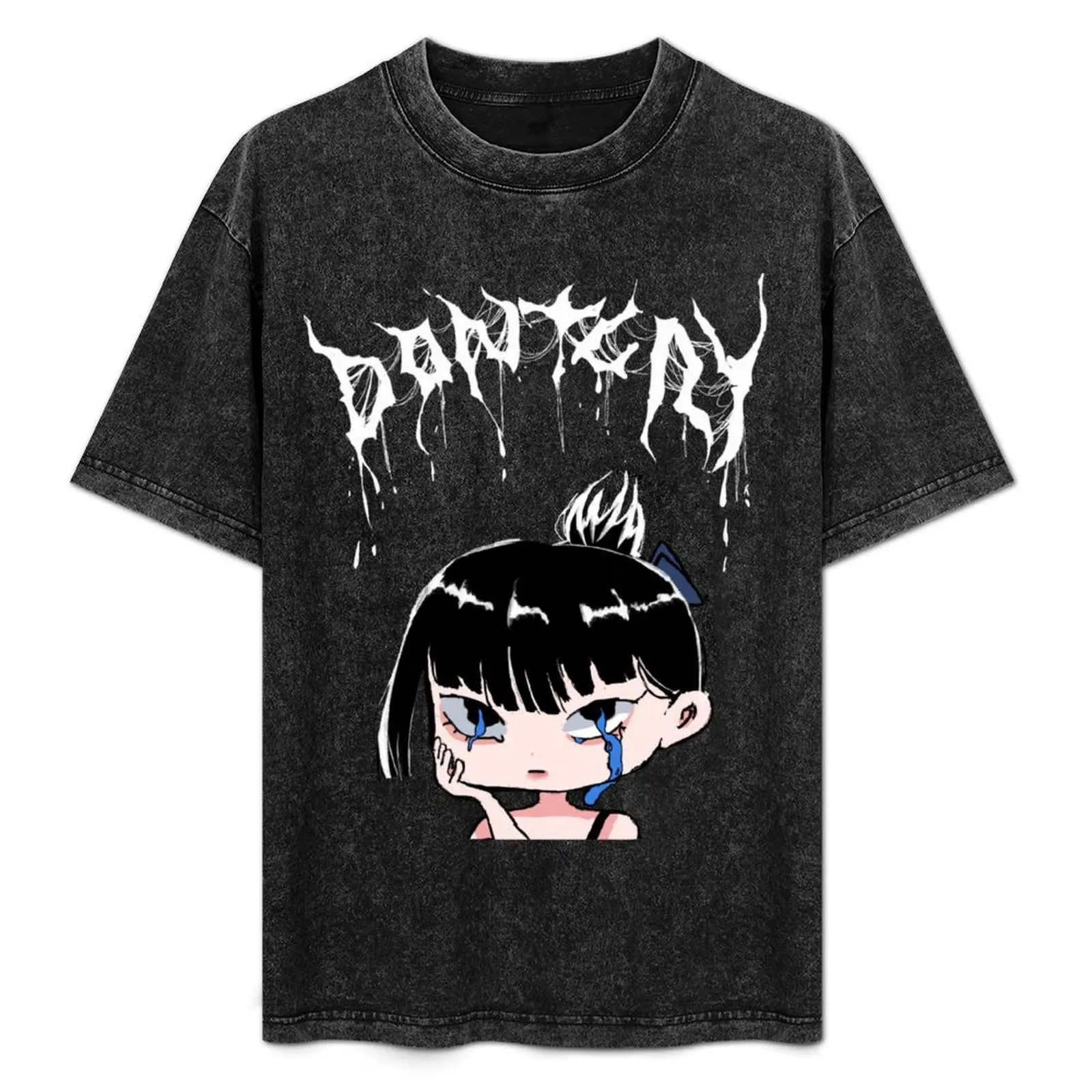 Don't cry Related Anime Urban Vibes Typography Street ( Dark theme ) T-Shirt Short sleeve tee mens t shirts casual stylish