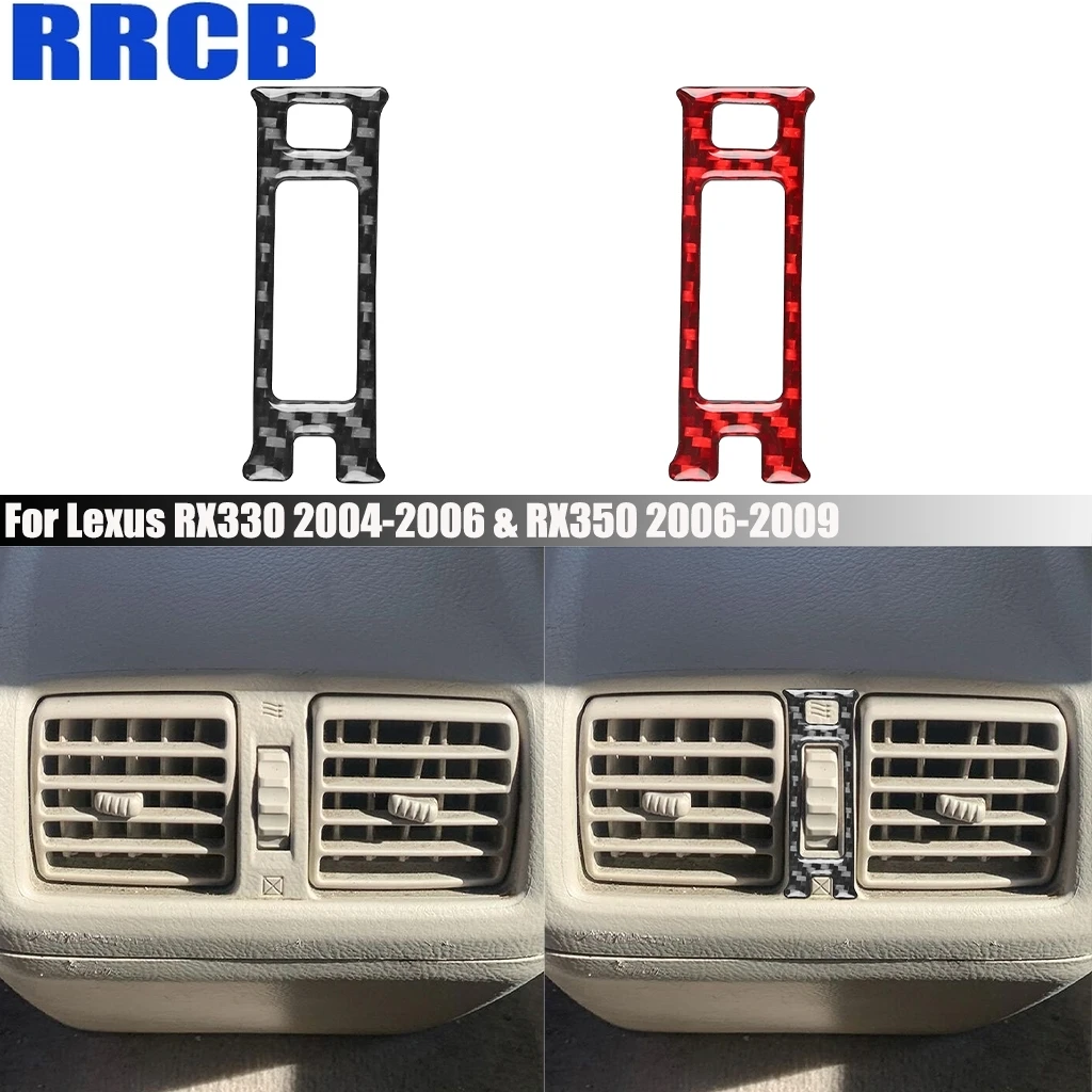 

For Lexus RX330 2004-2006 RX350 2006-2009 Carbon Fiber Rear Center Air Vent Air Outlet Interior Cover Sticker Trim Accessories