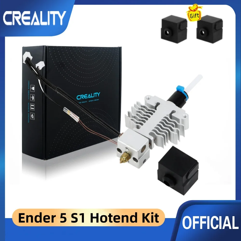 Creality Ender 5 S1 Hotend Kit Silver Metal Titanium Alloy+Copper Throat High Temperature Resistance/Fast Printing Printer Part