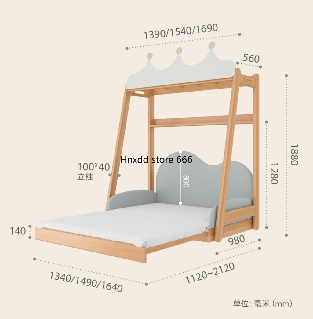 Solid wood children's expansion bed swing popsicle tree house bed multi-functional children's room