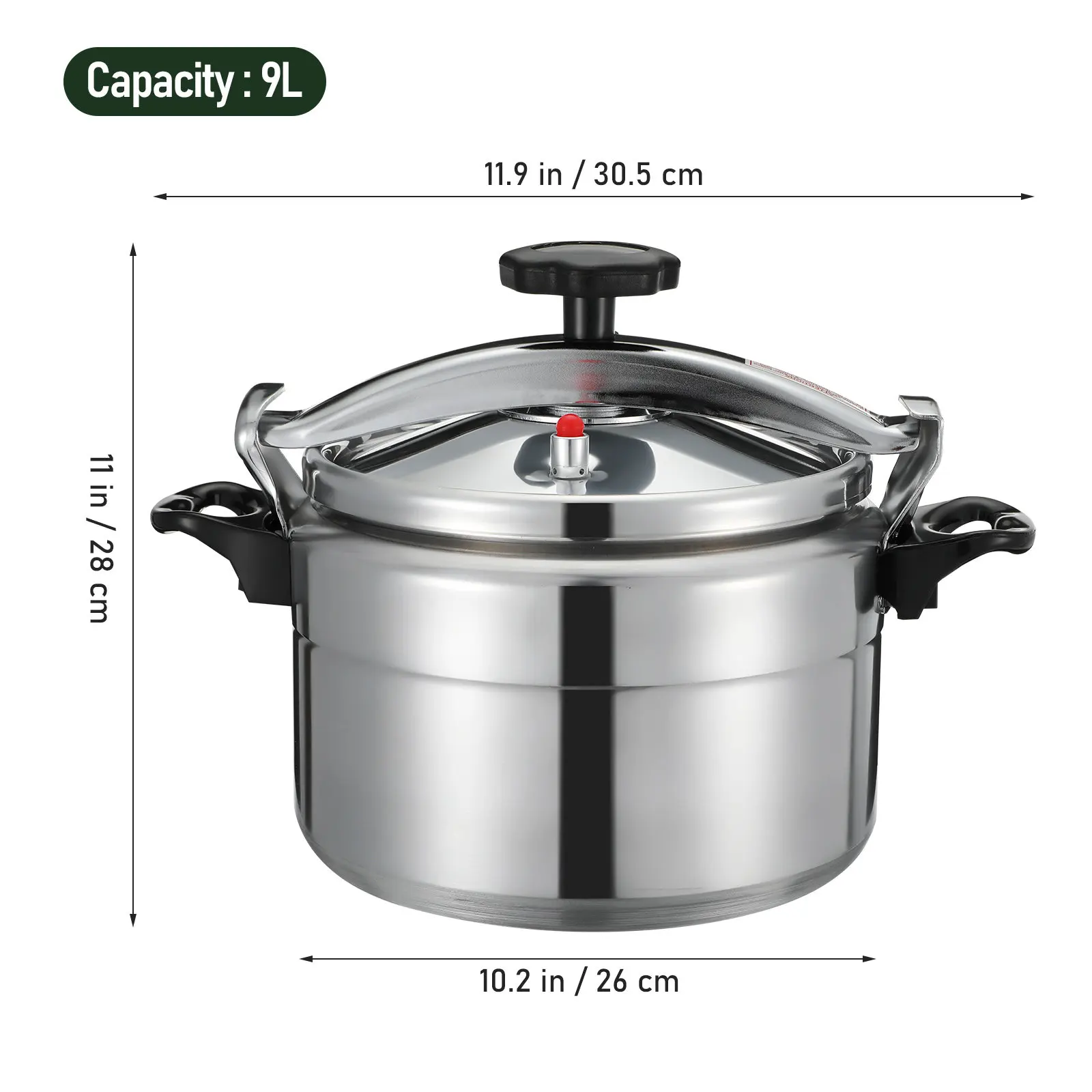 High Pressure Cooker Aluminum Pressure Canner 9L Heavy Duty Cooking Pot with Lid Multi-use Stew Soup Pot for Stovetop Stockpot