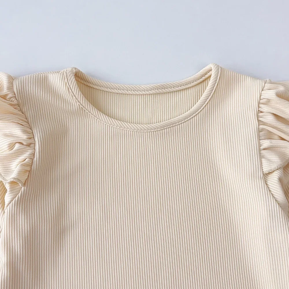 Bear Leader Zestawy dla dzieci w wieku 3-7 lat Top z długim rękawem Mushroom Edge + brązowe długie spodnie Dwuczęściowy zestaw Jesienne codzienne ubrania dla dziewczynek