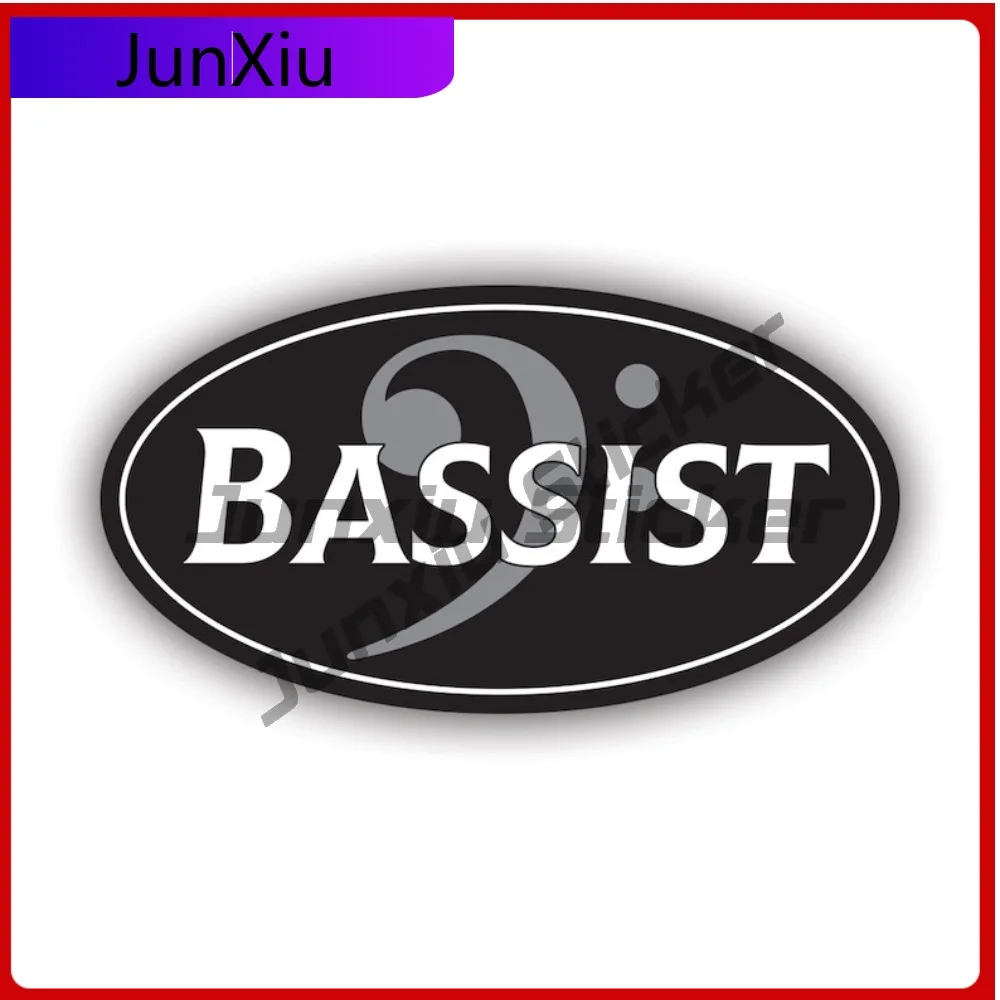 

Oval Bassist Sticker Creative Decals Musician Bass Music Band Funny Style Laptop Use Waterproof Vinyl Decal For Car Bumper