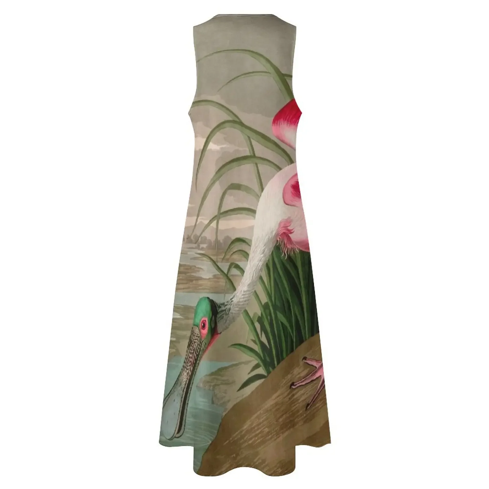 Roseate cuillère oiseaux d'amérique Audubon Illustration oiseau amoureux cadeau longue robe robe de bal robe pour les femmes 2025 robe