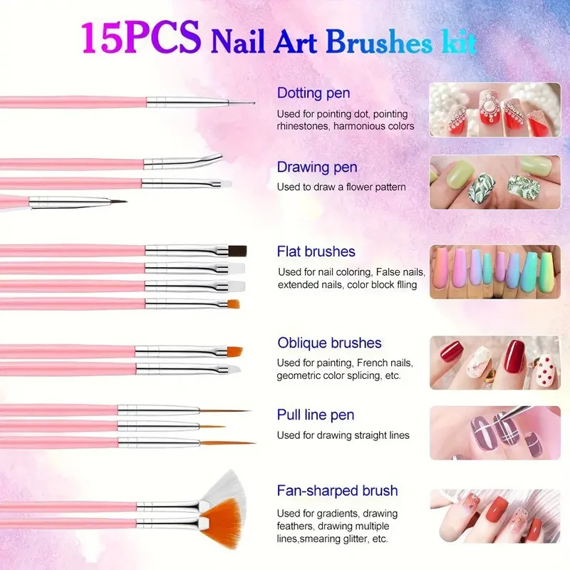 Nail Kit Manicure Strip Art Nail Borstels Nail Art Sieraden Set Beginners Nagel Accessoires Nail Art Sieraden Set Setnail Art Tools