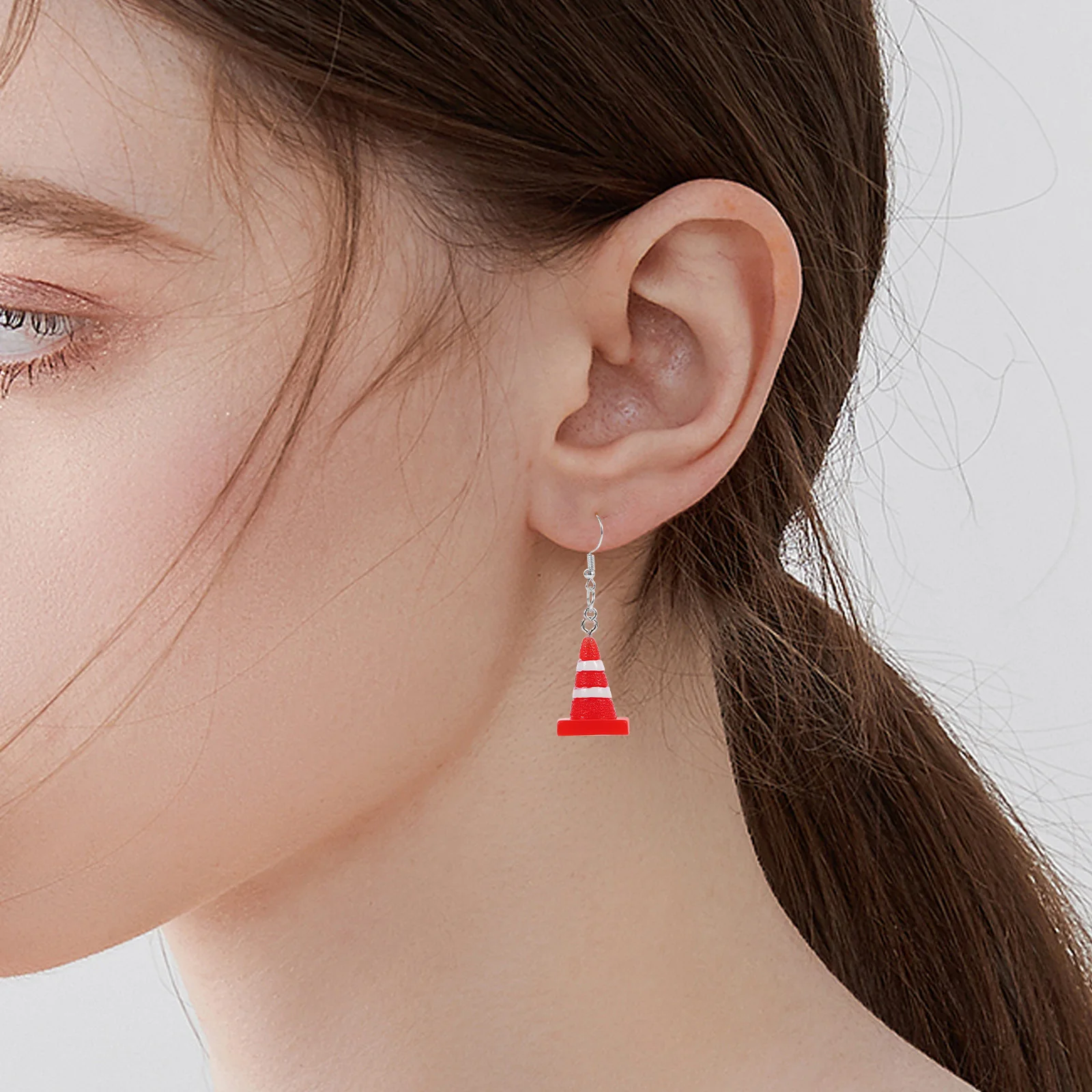

10Pcs Resin Pendant Accessories Mini Orange Traffic Cones DIY Earring Necklace Keychain Jewelry Making Charm Craft Project