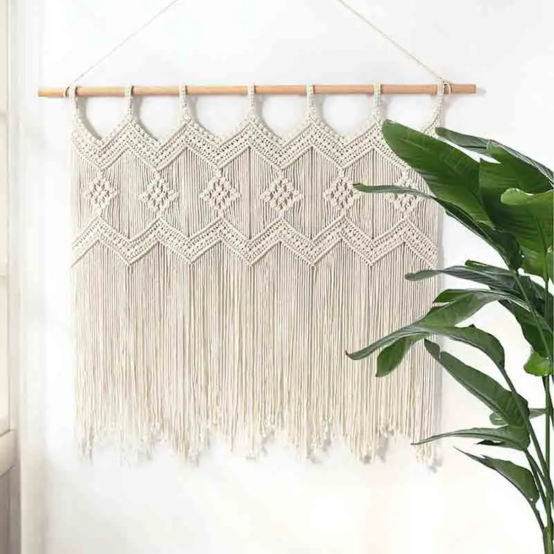 

Hand-woven Macrame Door Curtain Bohemia Wall Tapestry Hanging Window Door Tassel Curtain For Home Window Doorway Bedroom Decor