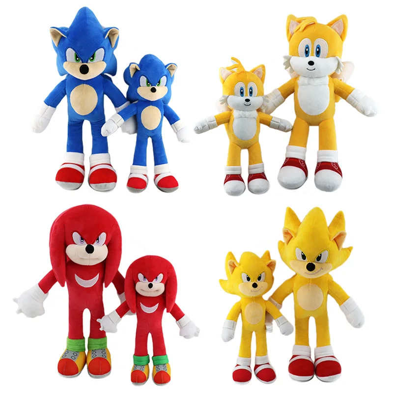 25-35cm Sonic Hedgehog Plush action figure movie Super Sonic shadow  toys trendy children's toys gift