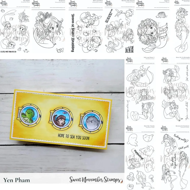 Salty and Sweet Mermaid Throne Delicious Clear Stamps for DIY Scrap Booking Clear Stamps Cut Stencils Maker Photo Album Template