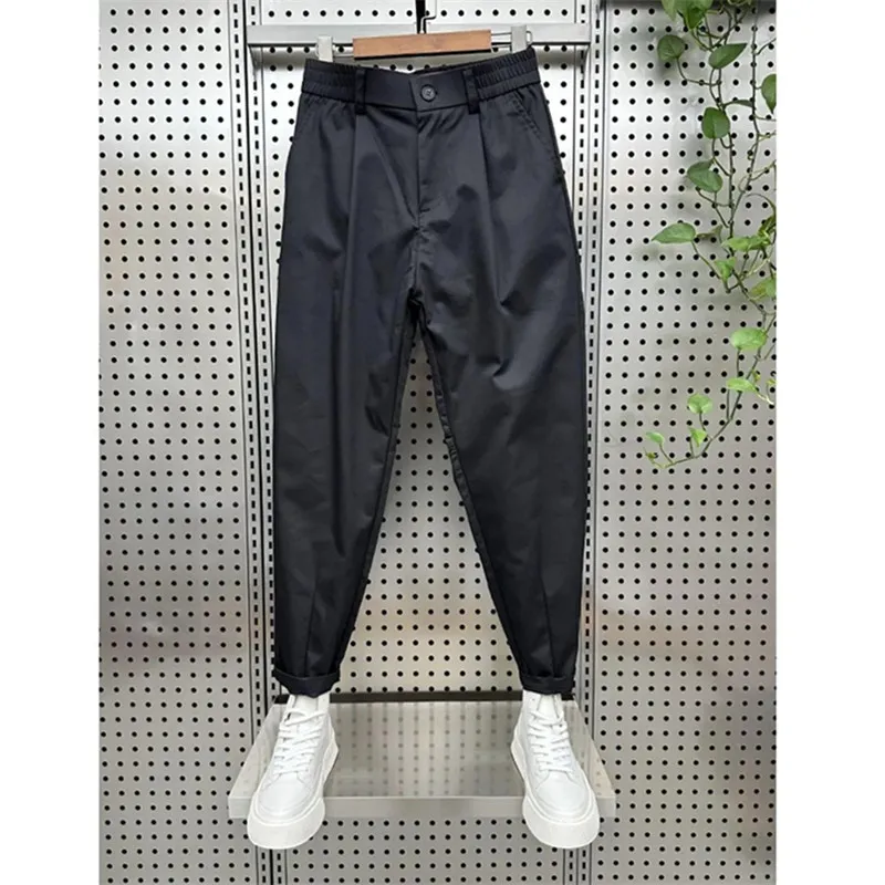 Trousers For Men Spring Autumn 2024 New Solid Color All Match Casual Pants Korean Baggy Haren Pants Men\'s Clothing Ropa Hombre