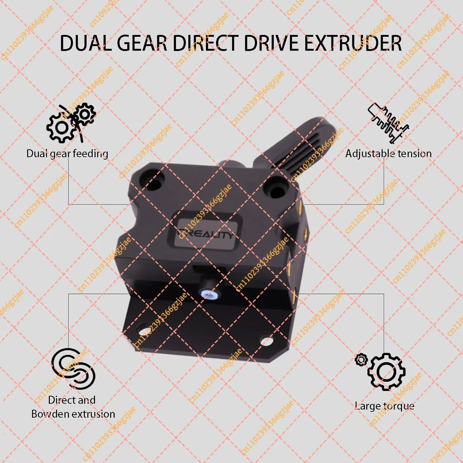 

For Creality Sprite Extruder Ender 3 V3 SE /KE 3D Printer Direct Dual Gear Extrusion for Ender 3 S1/Ender 5 S1/Ender 3 V3 KE/SE