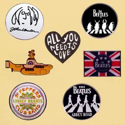 Popular Rock Band Creative Cartoon Submarine Sign Badge Enamel Metal Pin Accessory Jacket Jeans Decorate Music Lovers Fans Gift