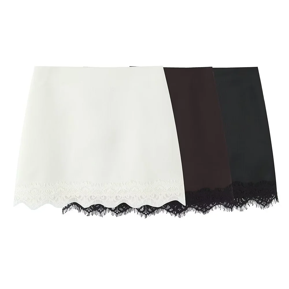 

Новая женская одежда 2026: юбка-шорты в стиле Pure Desire с кружевной отделкой, облегающая бедра, с высокой талией, из шелковистого атласа, с кружевным подолом