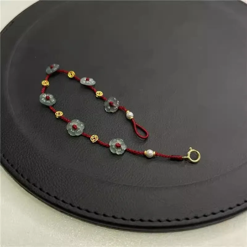 Coin Red Rope Bracelet for Women and Men Simple Versatile Handmade Weaving Couple's Hand Rope Gift Accessories envíos gratis