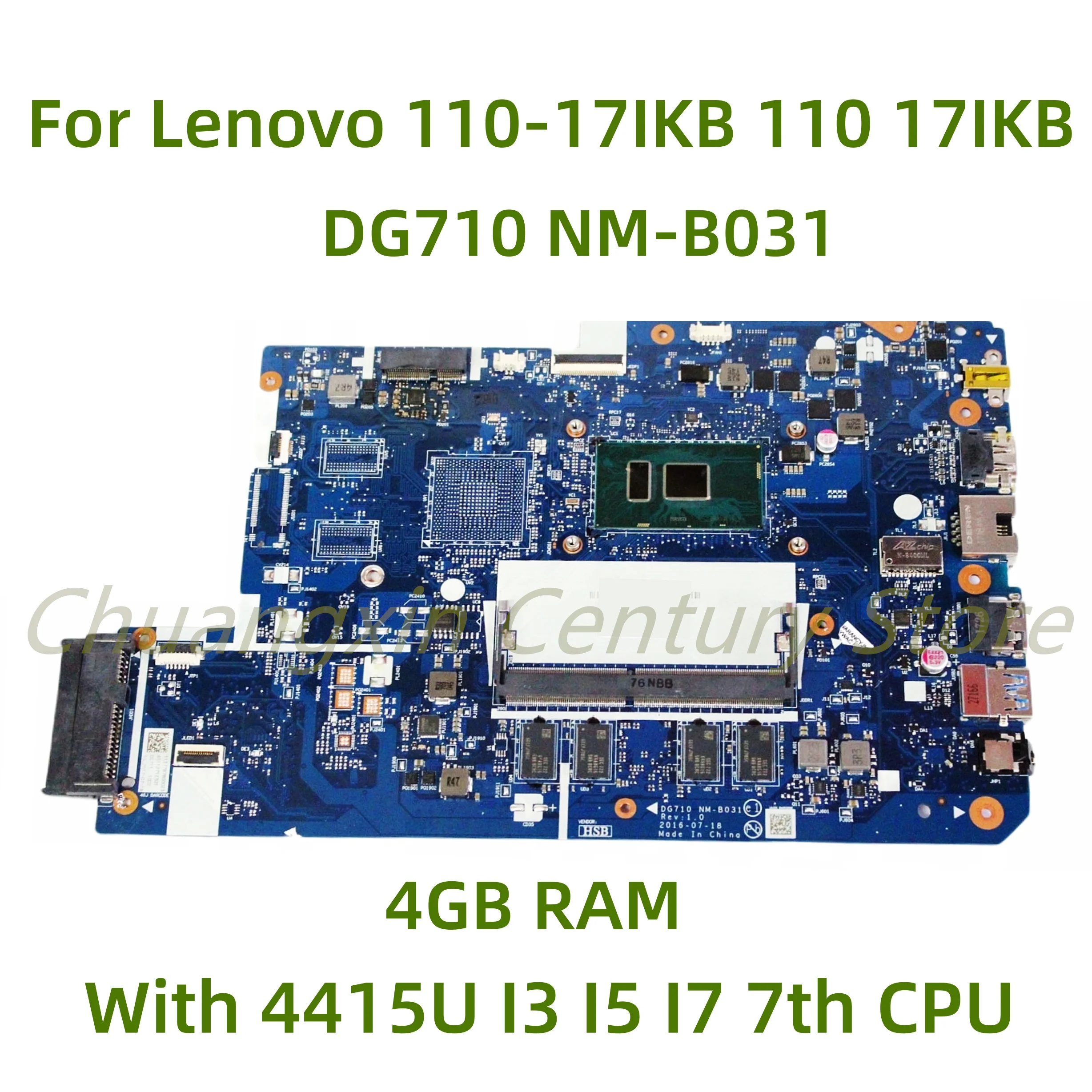 

Suitable for Lenovo ideapad V110-17IKB 110-17IKB laptop motherboard DG710 NM-B031 with I3 I5 I7 7th CPU 4GB RAM 100% Test