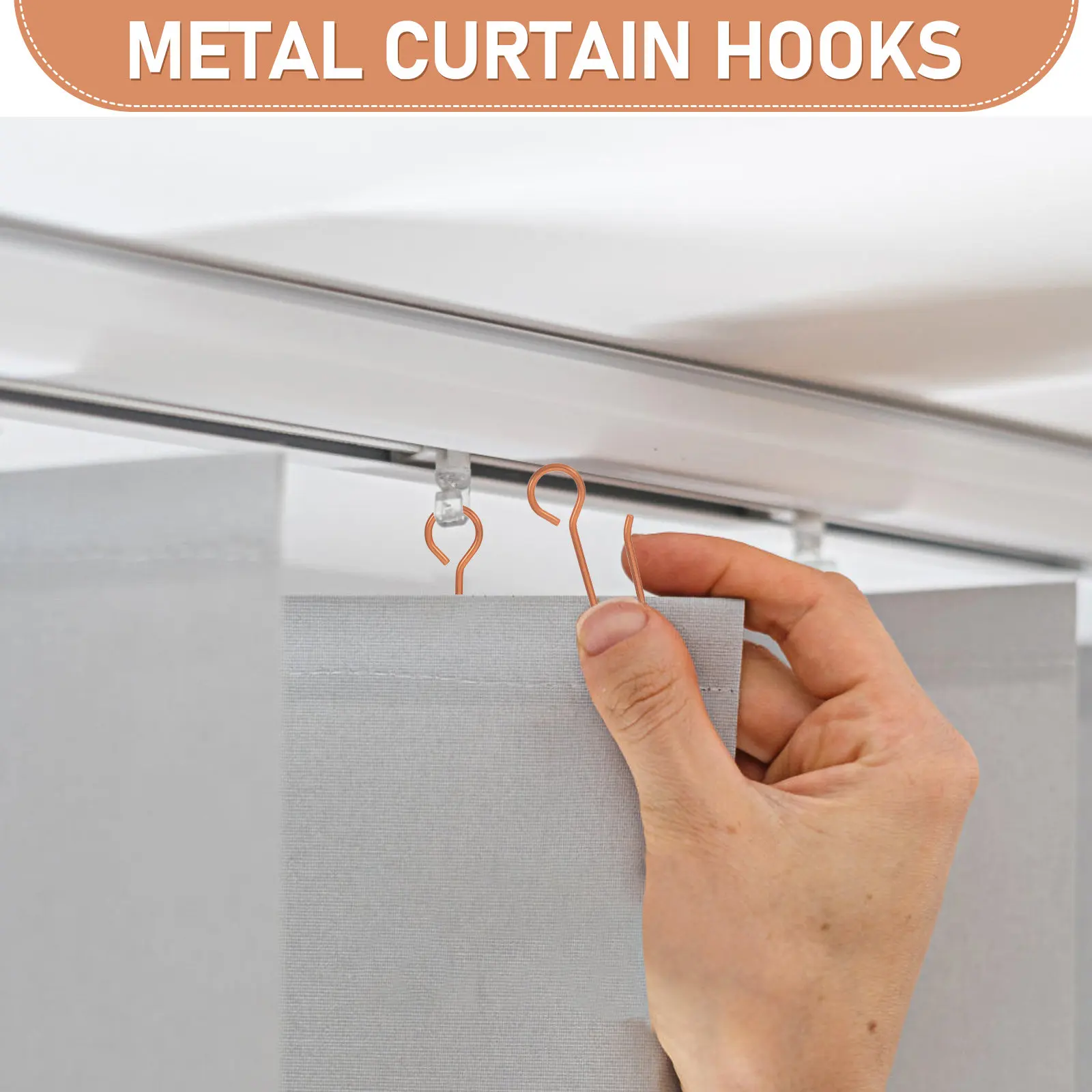 60Pcs Curtain Track Hooks Metal S-Shaped Ceiling Mount Clips Flexible Sliding Hooks for Drapes Noise-Free Curtain Accessories
