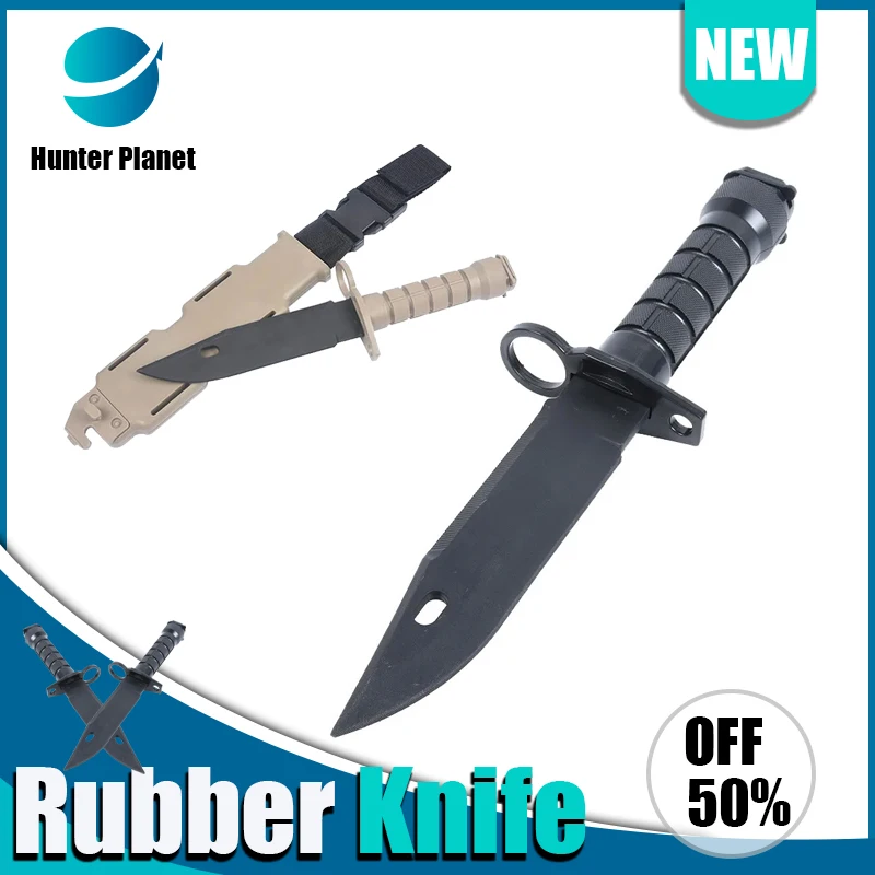 Rubber Knife Training with Sheath, Fake plastic dagger, Flexible and Soft Fixed Blade Suitable for props, Halloween martial arts