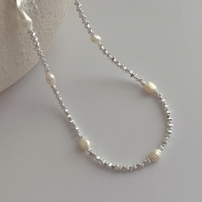 Fashion Jewelry Sweet Korean Temperament Natural pearl Chain Necklace For Women Wedding Gifts Simply Design Accessories Hot Sale