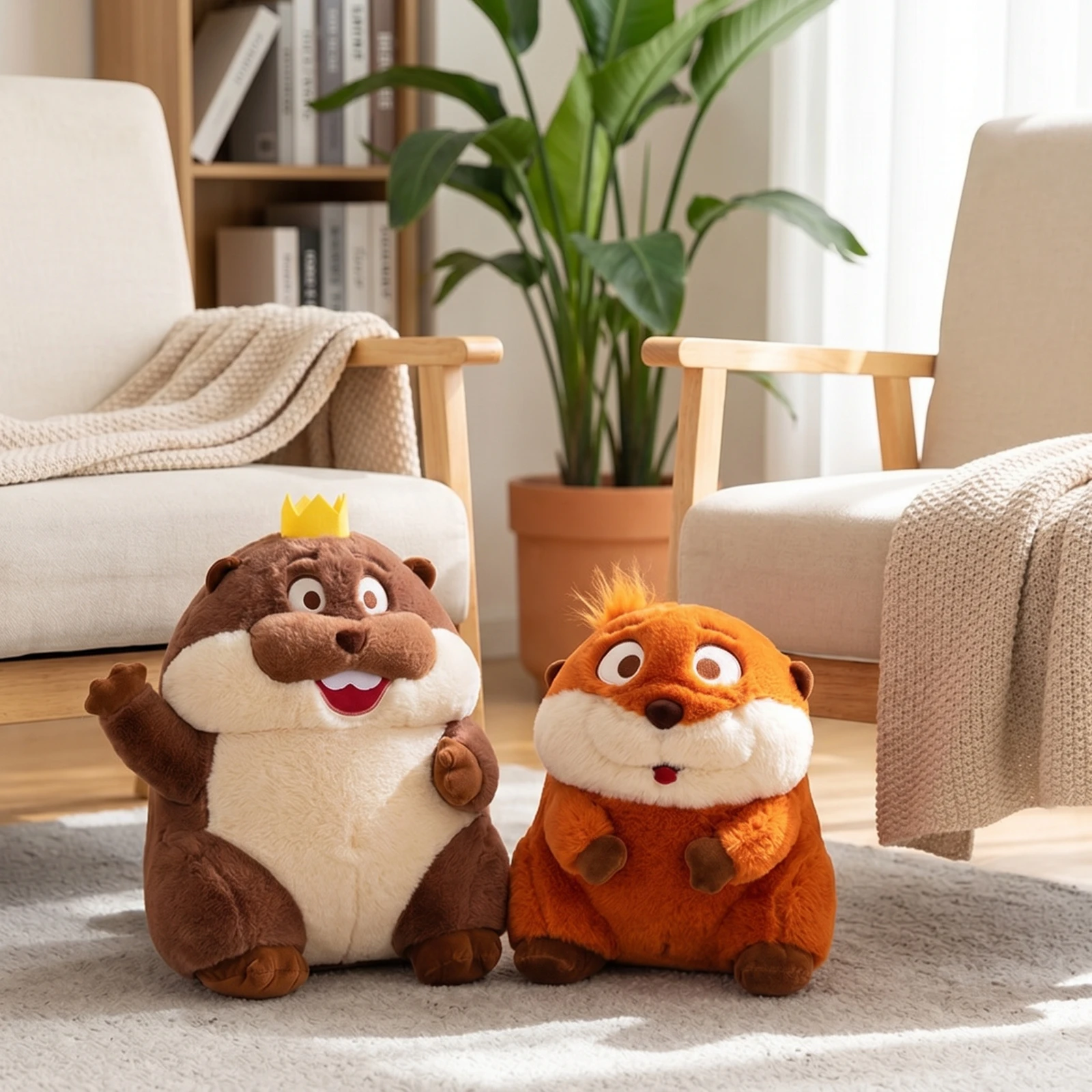 Stuffed Pendant Fuzzy Character Stuffed Stuffed Toy with Embroidered Eyes Cute Cozy for Fans, Shelf, Desk