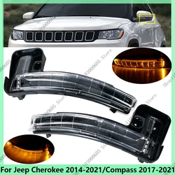 Car Outside Rearview Side Mirror Turn Signal Light Repeater Indicator For Jeep Cherokee 2014-2021 For Jeep Compass 2017-2021
