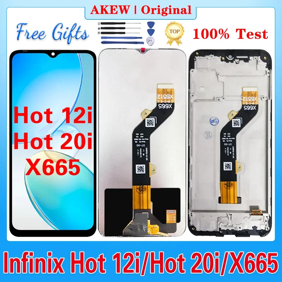 Оригинальный ЖК-дисплей для Infinix Hot 12i, новый сенсорный экран X665 100%, Лидер продаж, 20i дигитайзер в сборе, замена телефона Pantalla Оригинальный ЖК-дисплей для Infinix Hot 12i, новый сенсорный экран X665 100%, Лидер продаж, 20i дигитайзер в сборе, замена телефона Pantalla