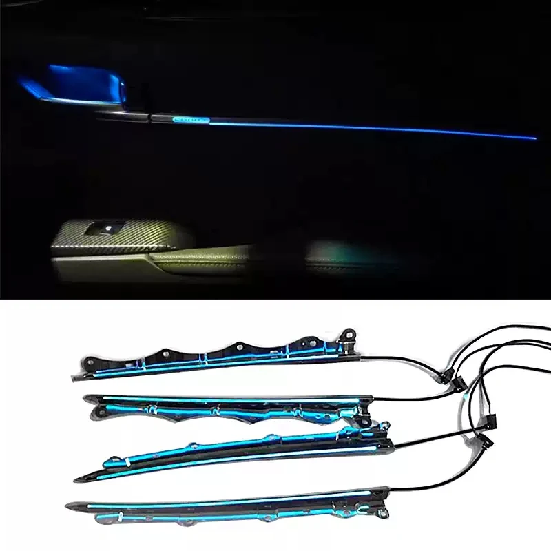 LED Car 4 Door Light Ambient Light Decorative Light Atmosphere Lamp Ice Blue 12V For Toyota Camry 8 Generation 2019 2020