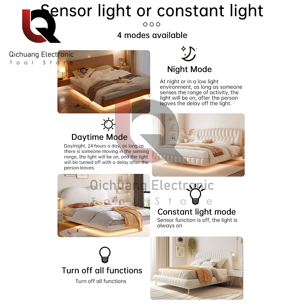 Interruptor do sensor de movimento para faixa de luz LED, USB, radar de microondas, indução, sensor humano, detector, DC 6V-24V