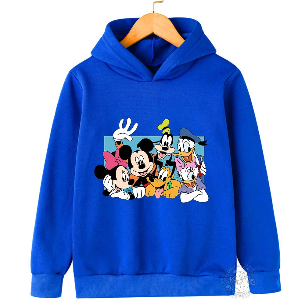 Disney Mickey Harajuku Print Boys Girls Hoodies Autumn Street Fashion Sweatshirts Outdoor Couples Large Size Sports Pullovers