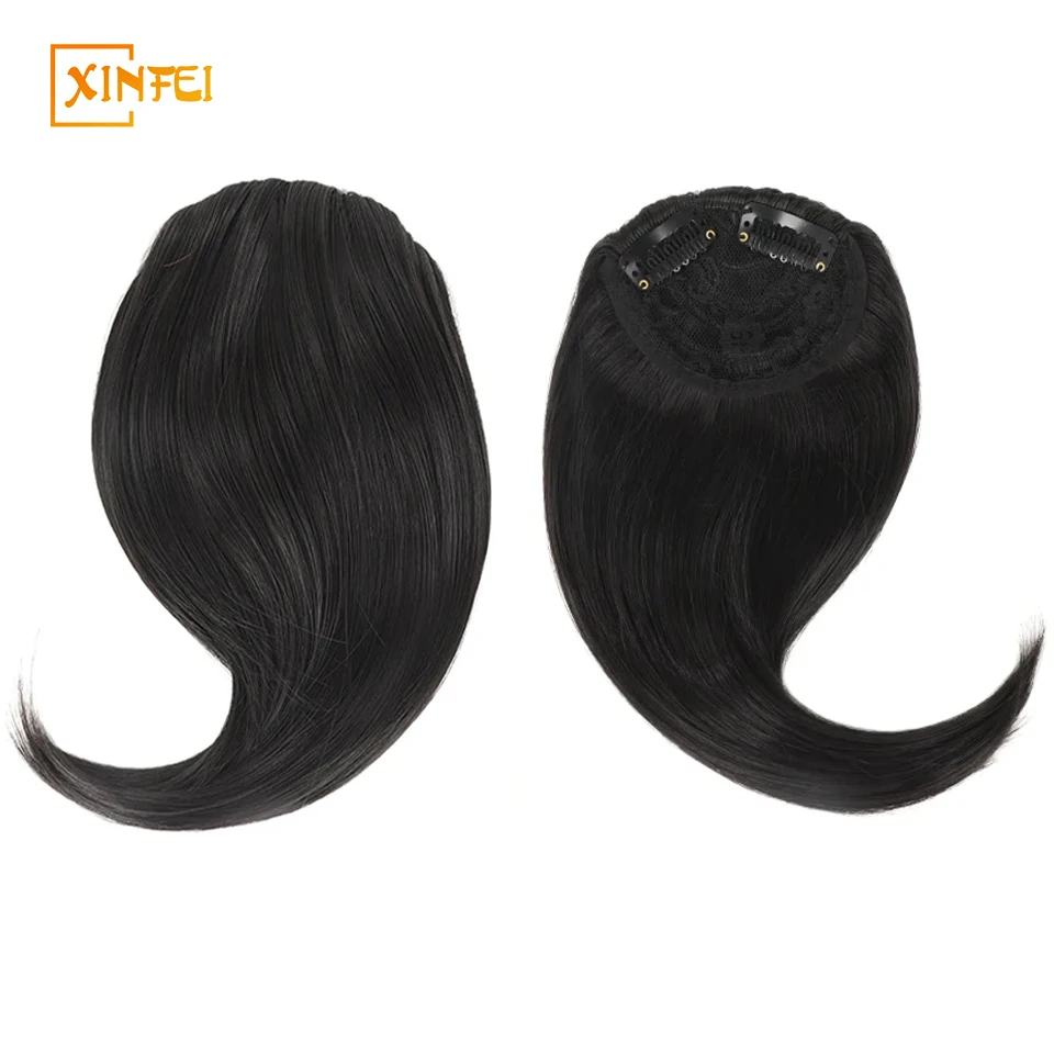 Synthetic Wig Women's Side Bang Natural Hair Extension Cover The Forehead Eight-character Bangs Straight Hair Head Top Wig Piece